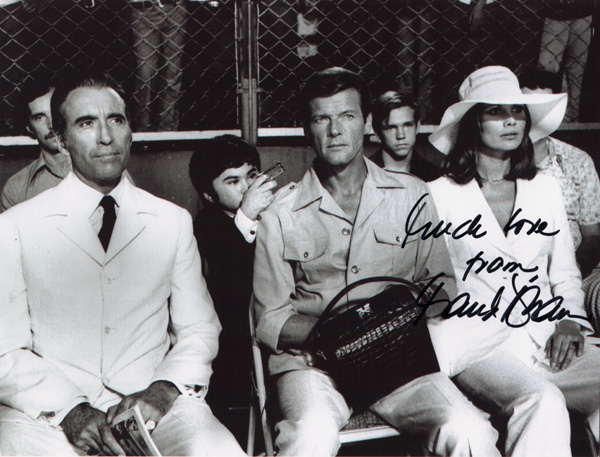 Maud Adams sign up photo to Gunnar Bond James and the James Bond 007 Museum in Nybro Sweden.