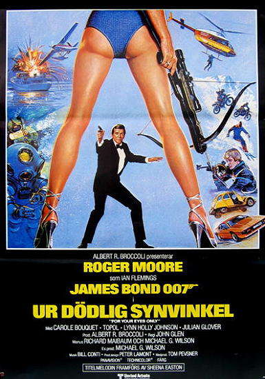 Swedish oirginal poster 1981 "UR D�DLIG SYNVINKEL"  FOR YOUR EYES ONLY
