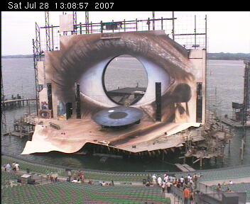 See live pic from Bregenz is the capital of Vorarlberg, the westernmost federal state of Austria. The city is situated on the eastern shores of Lake Constance, on a plateau falling in a series of terraces to the lake at the foot of Pf�nder mountain. As well as its natural beauty, Bregenz also features a unique Opera stage which floats on the water (known as the "Seeb�hne"). The stage is a key tourist attraction of the region, and due to the expensive sets used in the productions, each opera is featured for two consecutive years. 