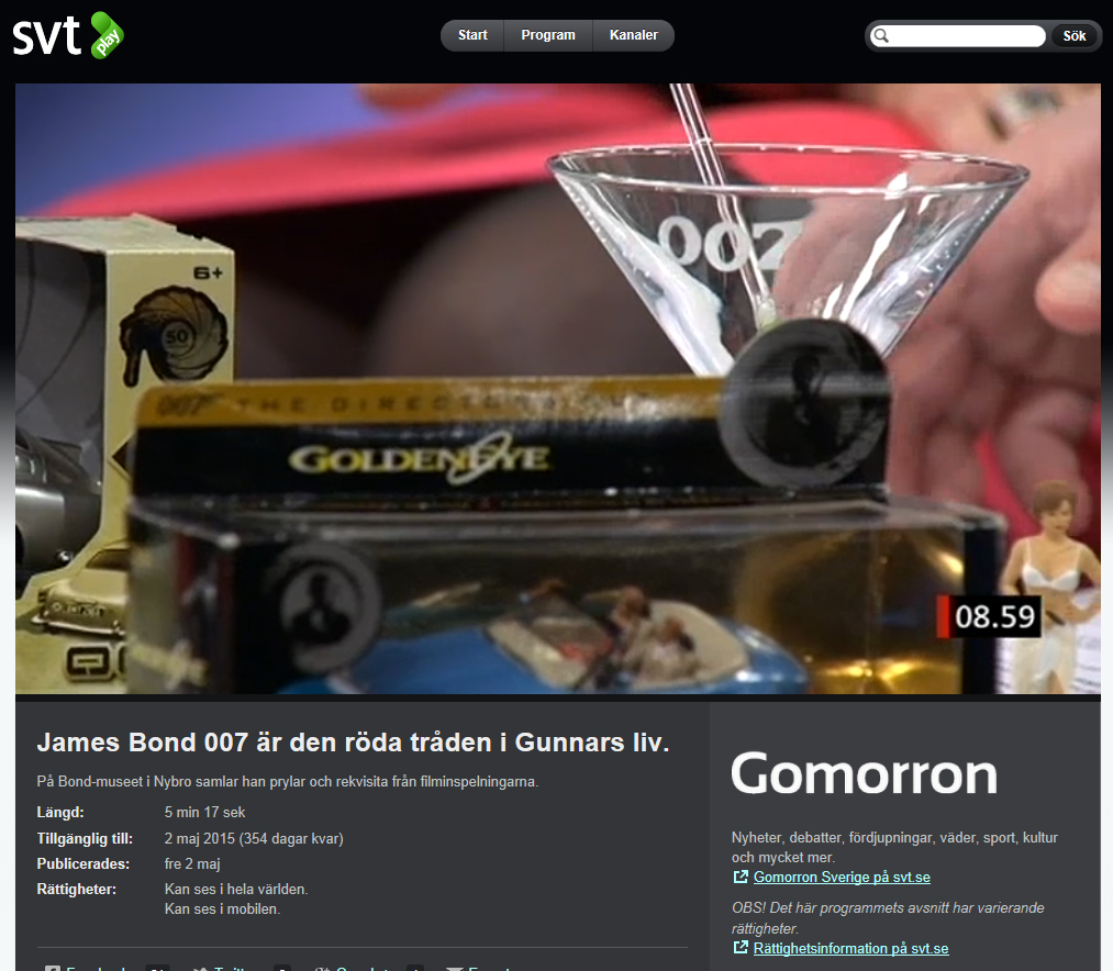 Museichef Gunnar James Bond Sch�fer James Bond 007 museum i Nybro Sverige