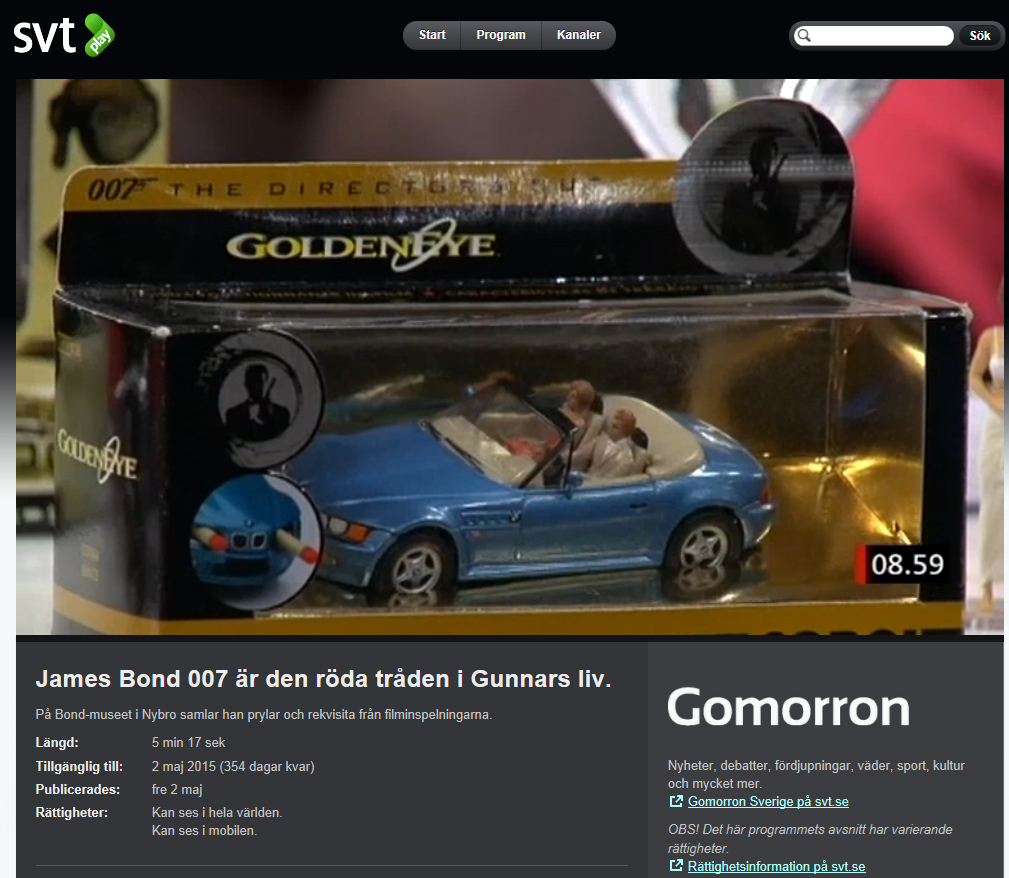 Museichef Gunnar James Bond Sch�fer James Bond 007 museum i Nybro Sverige