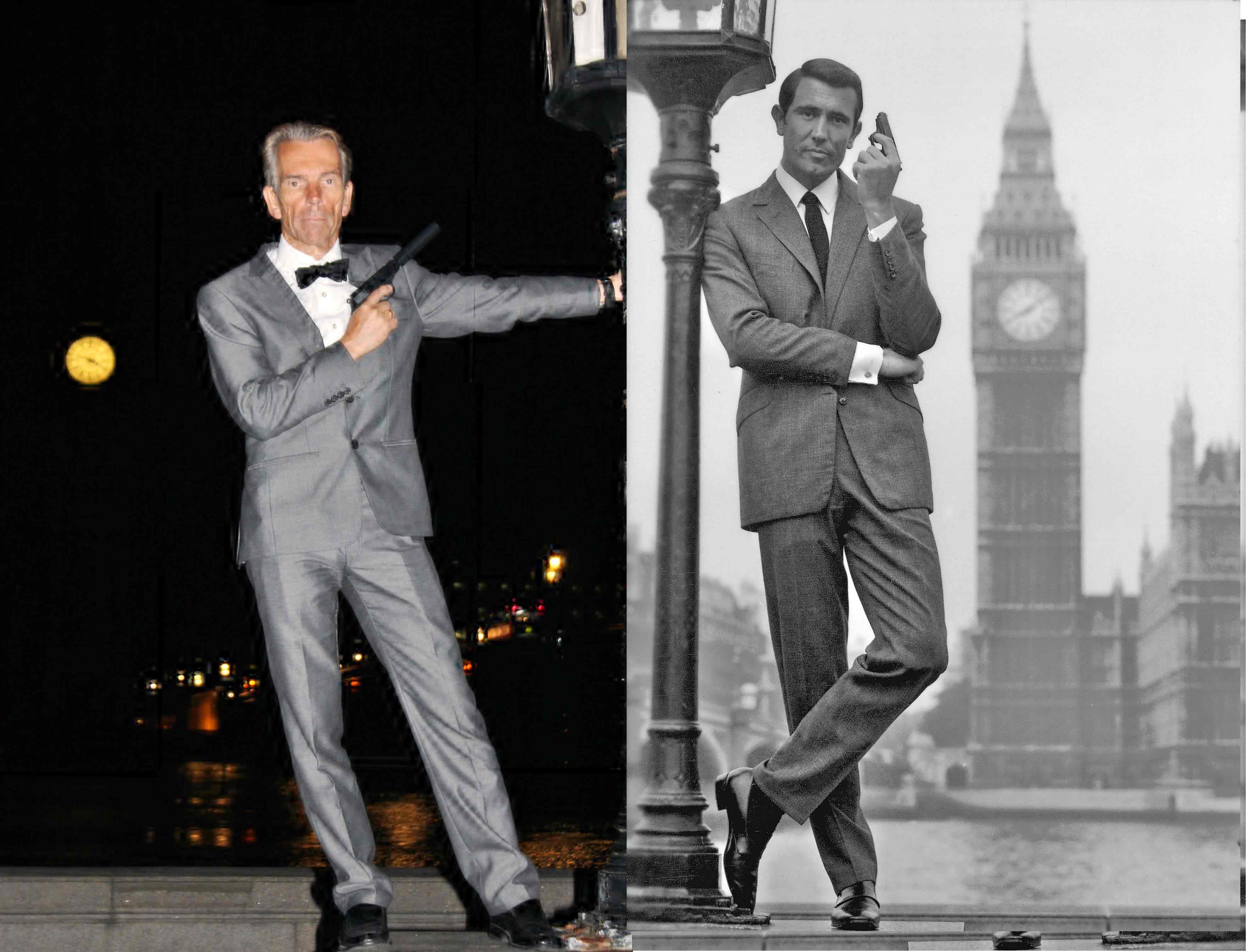 Gunnar Sch�fer James Bond and George Lazenby as James Bond Big Ben London