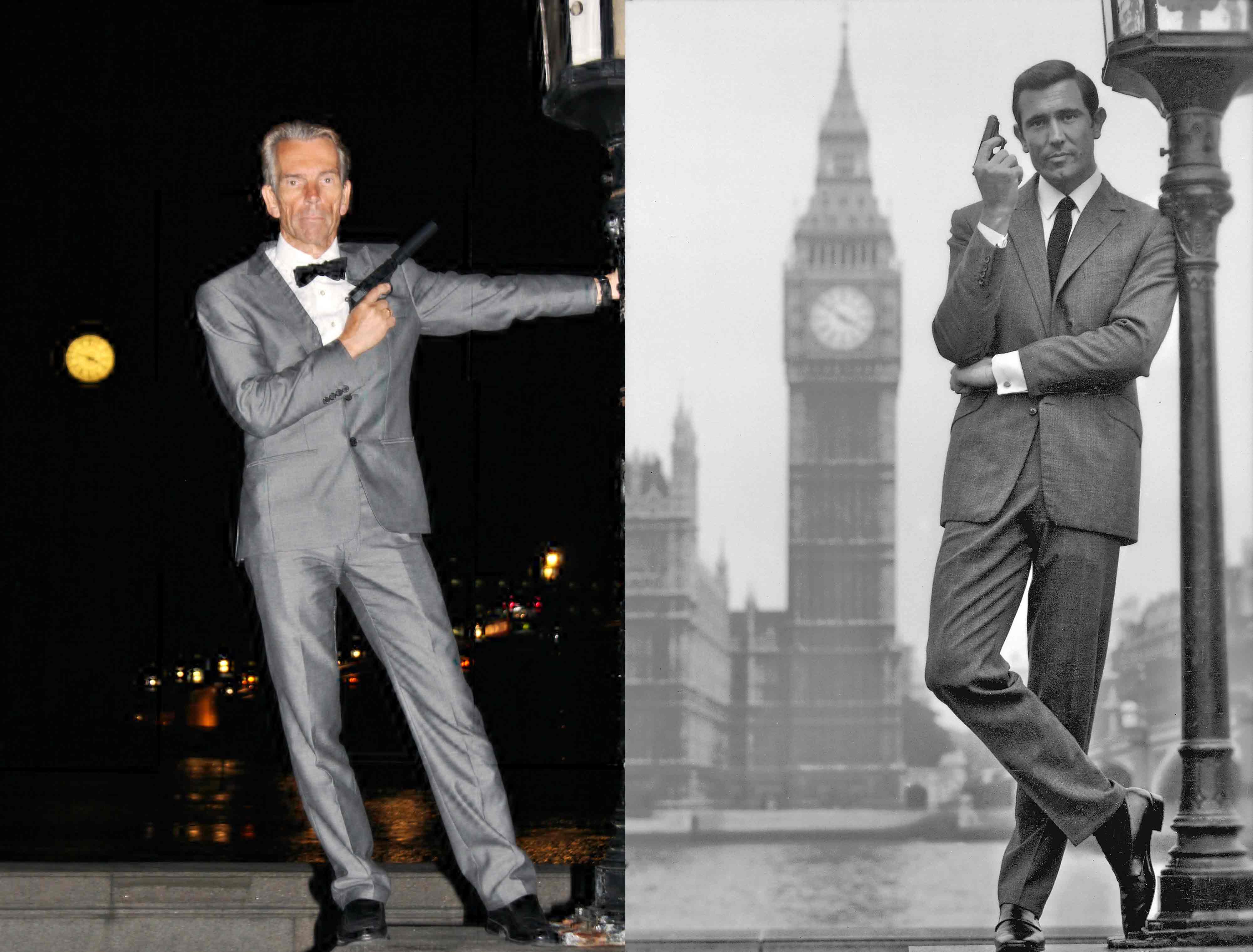 Gunnar Sch�fer James Bond and George Lazenby as James Bond Big Ben London