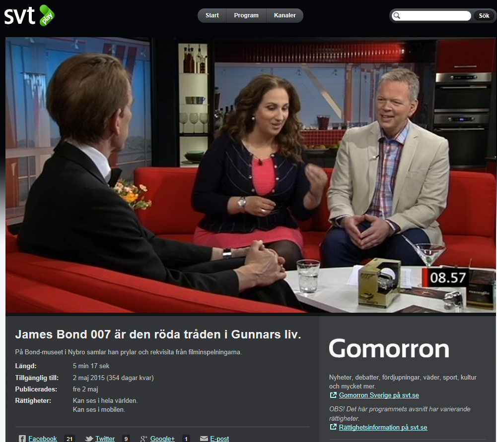 Museichef Gunnar James Bond Sch�fer James Bond 007 museum i Nybro Sverige