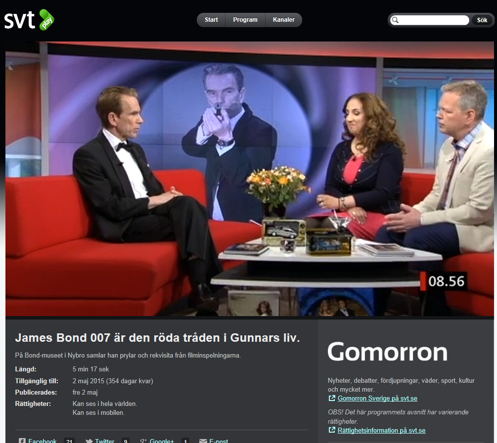 Museichef Gunnar James Bond Sch�fer James Bond 007 museum i Nybro Sverige