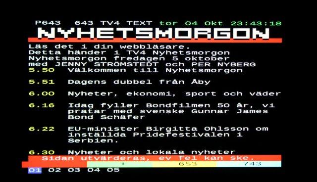 Nyhetsmorgon TV4,  5 oktober 06.15 James Bond 50 �r och svenske  James Bond Gunnar Sch�fer